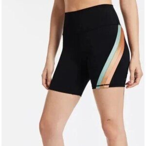 IVL Collective Striped Bike Shorts Women's Size 14 Maternity Jet Black in EUC!